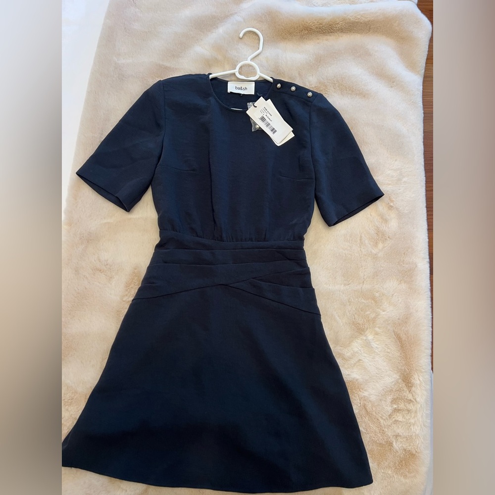 ba&sh Navy Blue Robe Oleane Women's Dress